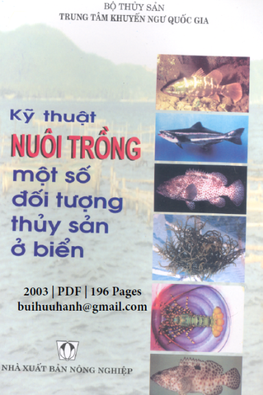 Kỹ Thuật Nuôi Trồng Một Số Đối Tượng Thủy Sản Ở Biển (NXB Nông Nghiệp 2003) - Bộ Thủy Sản, 196 Tran