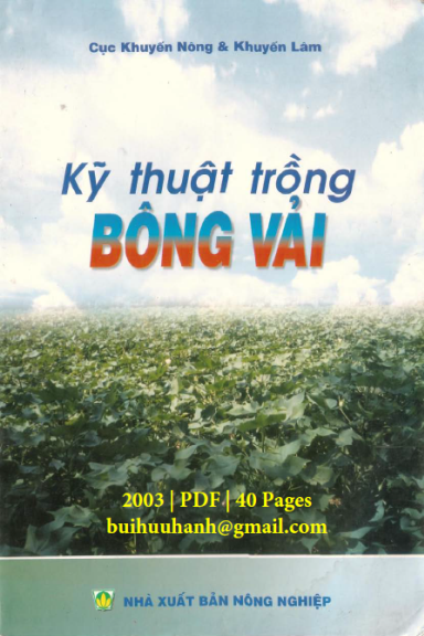 Kỹ Thuật Trồng Bông Vải (NXB Nông Nghiệp 2003) - Nhiều Tác Giả, 40 Trang