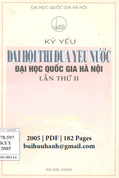 Kỷ Yếu Đại Hội Thi Đua Yêu Nước Đại Học Quốc Gia Hà Nội Lần Thứ II - Nhiều Tác Giả, 182 Trang