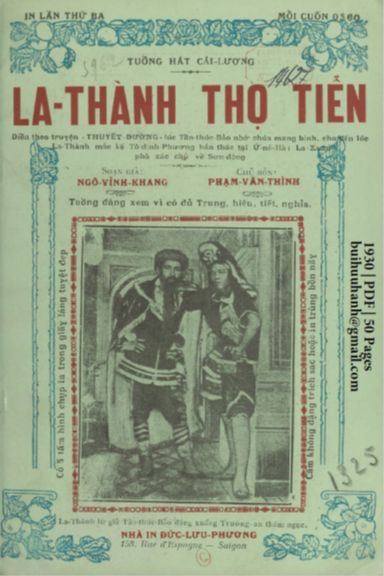 La Thành Thọ Tiễn (NXB Đức Lưu Phương 1930) - Ngô Vĩnh Khang, 50 Trang