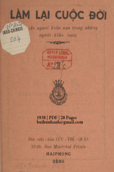 Làm Lại Cuộc Đời (NXB Cứu Thế Quân 1938) - Harold Begbie, 28 Trang