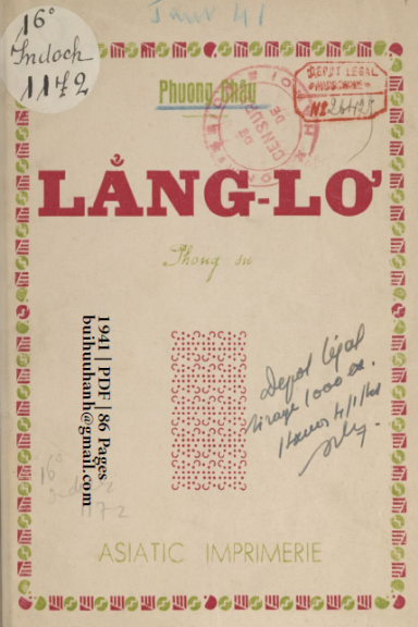 Lẳng Lơ (NXB Asiatic 1941) - Phương Châu, 86 Trang