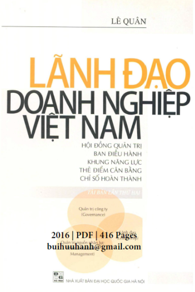 Lãnh Đạo Doanh Nghiệp Việt Nam (NXB Đại Học Quốc Gia 2016) - Lê Quân, 416 Trang