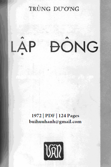 Lập Đông (NXB Văn 1972) - Trùng Dương, 124 Trang
