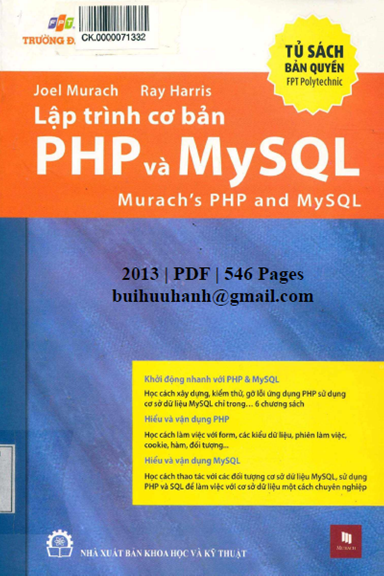 Lập Trình Cơ Bản PHP Và MySQL (NXB Khoa Học Kỹ Thuật 2013) - Jole Murach, 546 Trang