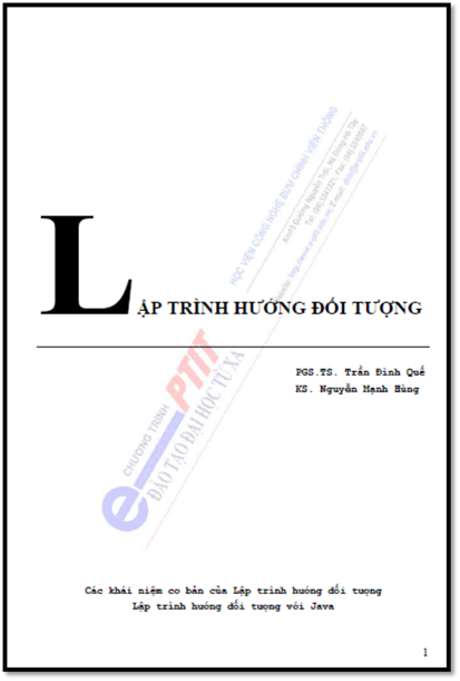 Lập Trình Hướng Đối Tượng (NXB Hà Nội 2005) - Trần Đình Quế, 173 Trang