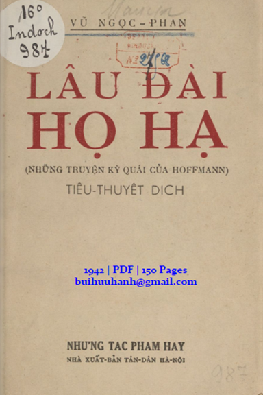 Lâu Đài Họ Hạ (NXB Tân Dân 1942) - Vũ Ngọc Phan, 150 Trang