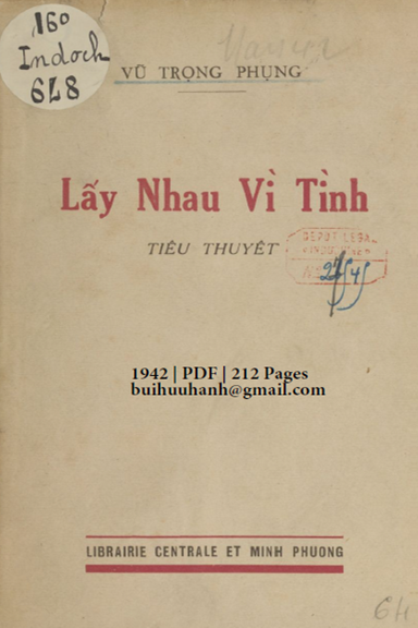 Lấy Nhau Vì Tình (NXB Minh Phương 1942) - Vũ Trọng Phụng, 212 Trang