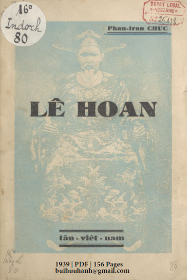 Lê Hoan (NXB Tân Việt Nam 1939) - Phan Trần Chúc, 156 Trang