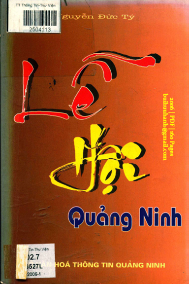Lễ Hội Quảng Ninh (NXB Quảng Ninh 2006) - Nguyễn Đức Tý, 160 Trang