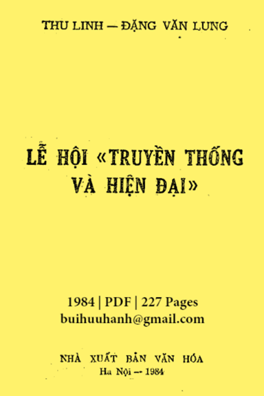 Lễ Hội Truyền Thống Và Hiện Đại (NXB Văn Hóa 1984) - Thu Linh, 227 Trang