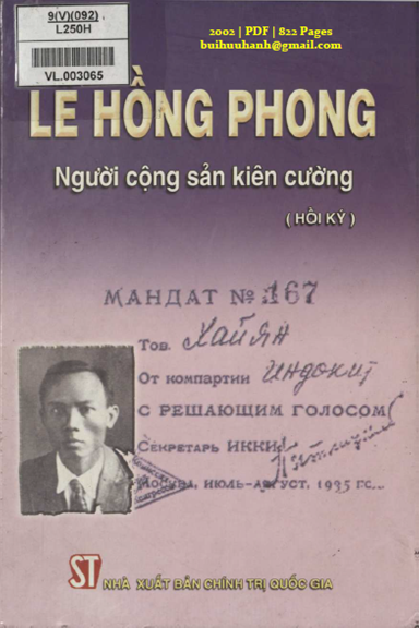 Lê Hồng Phong Người Cộng Sản Kiên Cường (NXB Chính Trị 2002) - Trần Đình Nghiêm, 822 Trang