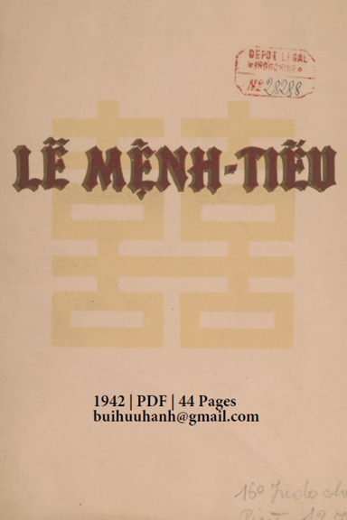 Lễ Mệnh Tiếu (NXB Lê Văn Tân 1942) - Bửu Cân, 44 Trang