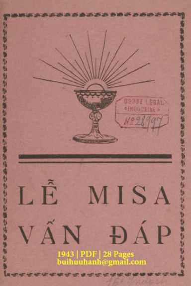 Lễ Misa Vấn Đáp (NXB Trung Hòa 1943) - Nhiều Tác Giả, 28 Trang