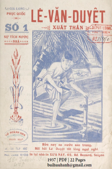 Lê Văn Duyệt Xuất Thân (NXB Xưa Nay 1937) - Cử Hoành Sơn, 22 Trang