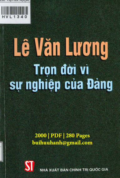 Lê Văn Lương Trọn Đời Vì Sự Nghiệp Của Đảng (NXB Chính Trị 2000) - Nhiều Tác Giả, 280 Trang