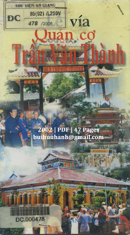Lễ Vía Quản Cơ Trần Văn Thành (NXB Văn Nghệ 2002) - Trịnh Bửu Hoài, 47 Trang