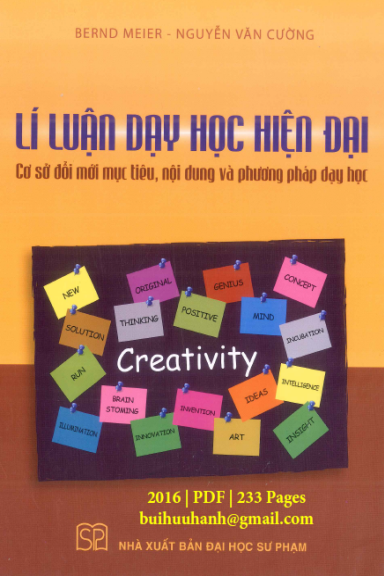 Lí Luận Dạy Học Hiện Đại (NXB Đại Học Sư Phạm 2016) - Bernd Meier, 233 Trang
