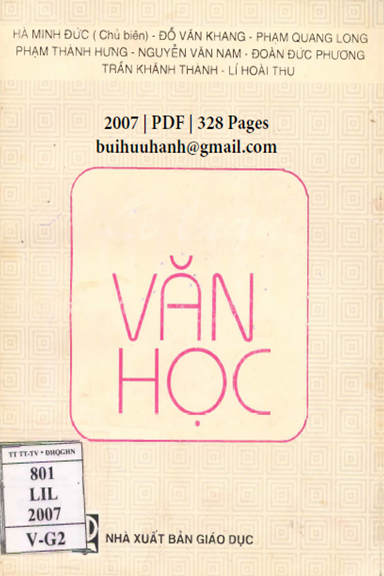 Lí Luận Văn Học (NXB Giáo Dục 2007) - Hà Minh Đức, 328 Trang