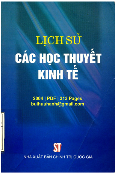Lịch Sử Các Học Thuyết Kinh Tế (NXB Chính Trị 2004) - Ngô Văn Lương, 313 Trang