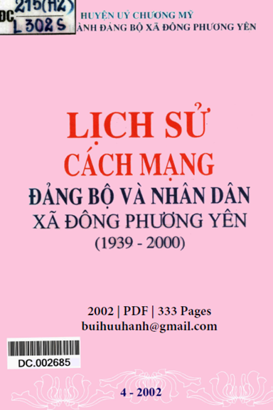 Lịch Sử Cách Mạng Đảng Bộ Và Nhân Dân Xã Đông Phương Yên (NXB Hà Nội 2002) - Bùi Mạnh Nguyên