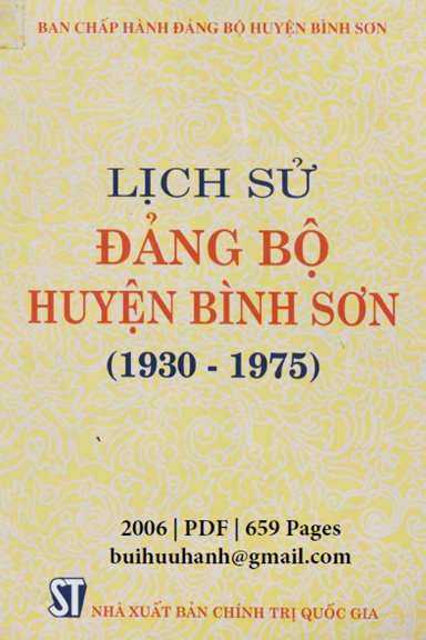 Lịch Sử Đảng Bộ Huyện Bình Sơn 1930-1975 (NXB Chính Trị 2006) - Bùi Minh Hải, 659 Trang
