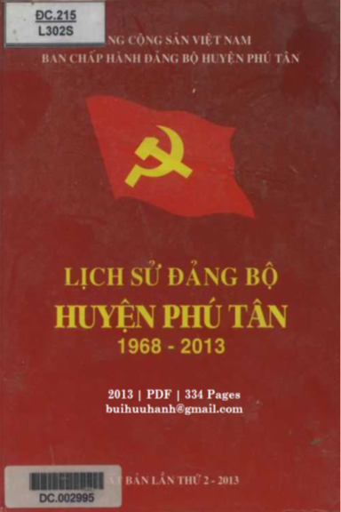 Lịch Sử Đảng Bộ Huyện Phú Tân 1968-2013 (NXB An Giang 2013) - Lâm Quang Láng, 334 Trang
