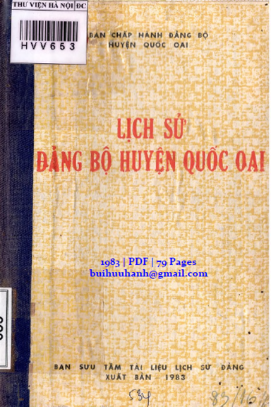 Lịch Sử Đảng Bộ Huyện Quốc Oai Quyển 1 (NXB Hà Nội 1983) - Nhiều Tác Giả, 79 Trang