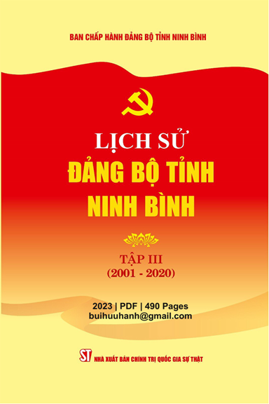 Lịch Sử Đảng Bộ Tỉnh Ninh Bình Tập 3 2001-2020 (NXB Chính Trị 2023) - Mai Văn Tuất, 490 Trang