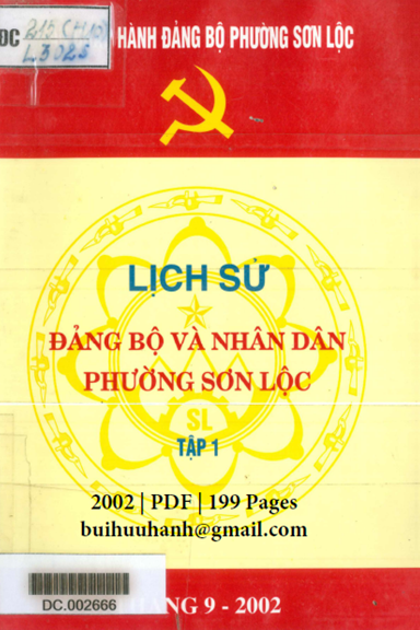 Lịch Sử Đảng Bộ Và Nhân Dân Phường Sơn Lộc Tập 1 (NXB Hà Nội 2002) - Nguyễn Trọng Trí, 199 Trang