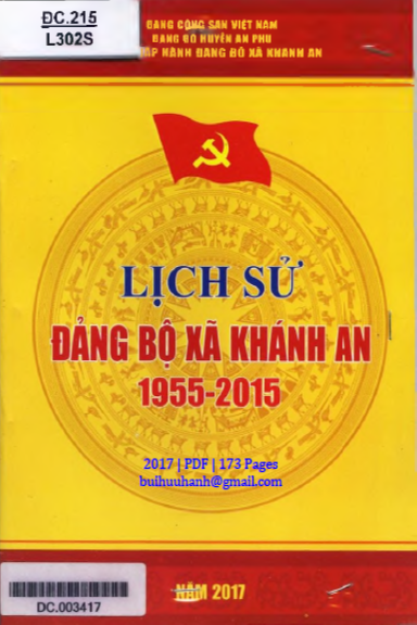 Lịch Sử Đảng Bộ Xã Khánh An 1955-2015 (NXB An Giang 2017) - Huỳnh Văn Thả, 173 Trang