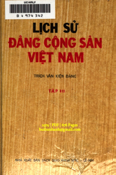 Lịch Sử Đảng Cộng Sản Việt Nam Tập 3 (NXB Sách Giáo Khoa 1979) - Nhiều Tác Giả, 676 Trang