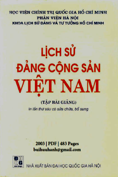 Lịch Sử Đảng Cộng Sản Việt Nam-Tập Bài Giảng (NXB Đại Học Quốc Gia 2003) - Lê Phương Thảo, 483 Trang