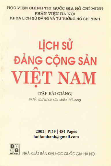 Lịch Sử Đảng Cộng Sản Việt Nam-Tập Bài Giảng (NXB Đại Học Quốc Gia 2002) - Lê Phương Thảo, 484 Trang