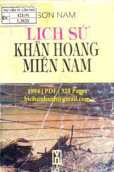 Lịch Sử Khẩn Hoang Miền Nam (NXB Văn Nghệ 1994) - Sơn Nam, 328 Trang