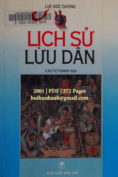 Lịch Sử Lưu Dân (NXB Trẻ 2001) - Lục Đức Dương, 372 Trang