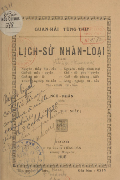 Lịch Sử Nhân Loại (NXB Quan Hải Tùng Thư 1928) - Ngộ Nhân, 36 Trang