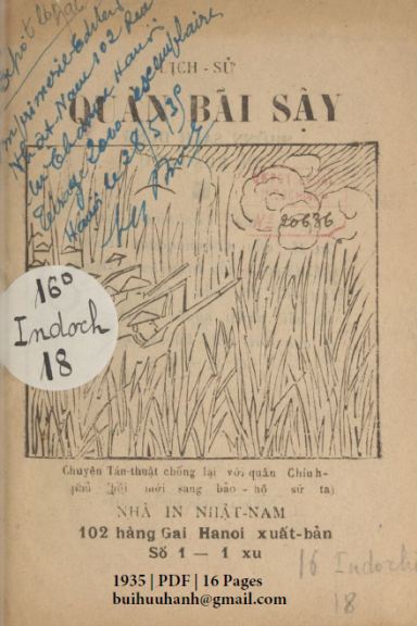 Lịch Sử Quân Bãi Sậy Số 1-10 (NXB Nhật Nam 1935) - Quan Viên, 160 Trang