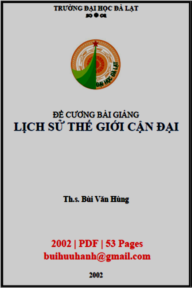 Lịch Sử Thế Giới Cận Đại (NXB Đà Lạt 2002) - Bùi Văn Hùng, 53 Trang