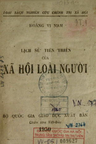 Lịch Sử Tiến Triển Của Xã Hội Loài Người (NXB Giáo Dục 1950) - Hoàng Vi Nam, 115 Trang