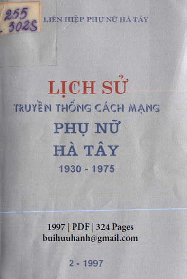 Lịch Sử Truyền Thống Cách Mạng Phụ Nữ Hà Tây 1930-1975 (NXB Hà Tây 1997) - Đỗ Thị Lan, 324 Trang