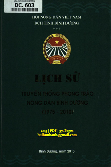 Lịch Sử Truyền Thống Phong Trào Nông Dân Bình Dương (NXB Bình Dương 2013) - Nguyễn Viết Phức