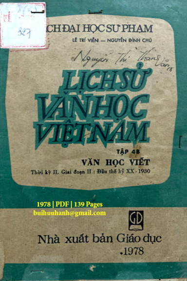 Lịch Sử Văn Học Việt Nam Tập 4B-Văn Học Xô Viết (NXB Giáo Dục 1978) - Lê Trí Viễn, 139 Trang