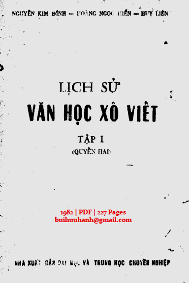 Lịch Sử Văn Học Xô Viết Tập 1 Quyển II (NXB Đại Học 1982) - Nguyễn Kim Đính, 227 Trang