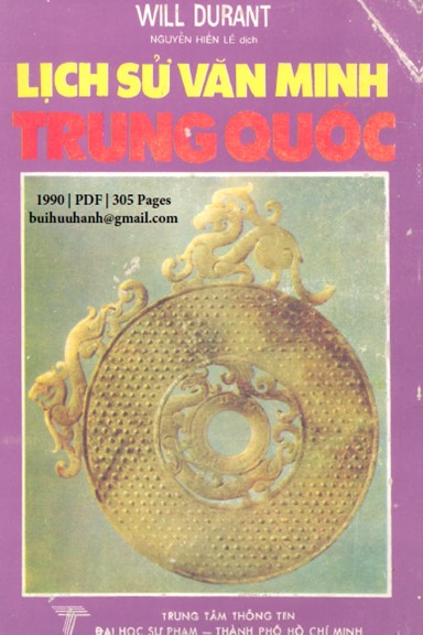 Lịch Sử Văn Minh Trung Quốc (NXB Đại Học Sư Phạm 1990) - Will Durant, 305 Trang