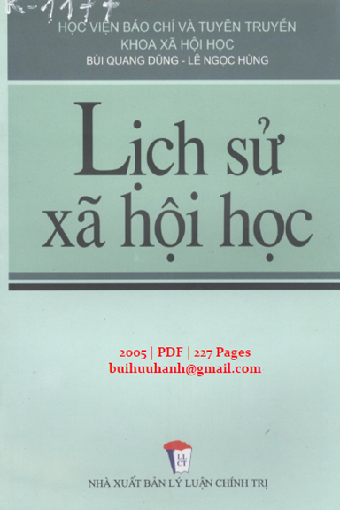 Lịch Sử Xã Hội Học (NXB Lý Luận Chính Trị 2005) - Bùi Quang Dũng, 226 Trang