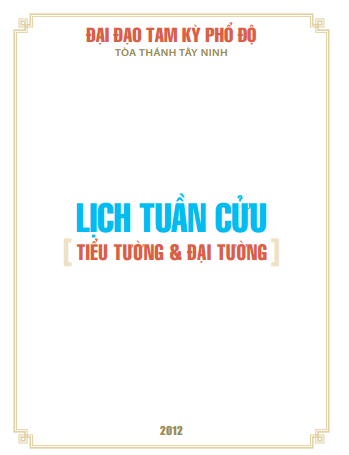 Lịch Tuần Cửu, Tiểu Tường, Đại Tường và Sớ Văn (Nhâm Thìn 2012) - Hội Thánh, 10 Trang