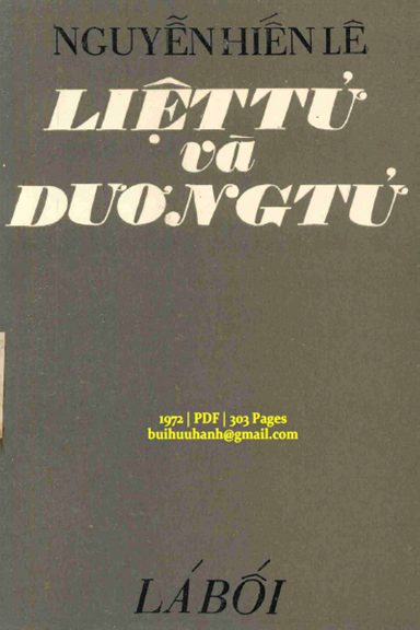 Liệt Tử Và Dương Tử (NXB Lá Bối 1972) - Nguyễn Hiến Lê, 303 Trang