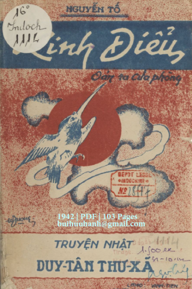 Linh Điểu (NXB Duy Tân Thư Xã 1942) - Nguyễn Tố, 103 Trang