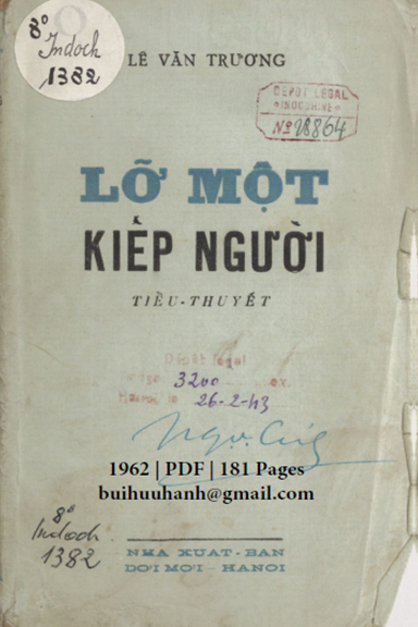 Lỡ Một Kiếp Người (NXB Đời Mới 1962) - Lê Văn Trương, 181 Trang